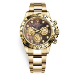 Rolex Cosmograph Daytona 116508 Black MOP Diamond Oyster Yellow Gold Mens Watch