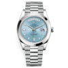 Rolex Day-Date 228206 Ice Blue Baguette 40Mm Platinum Mens Watch