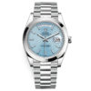 Rolex Day-Date 228206 Ice Blue Diagonal Index 40Mm Platinum Mens Watch