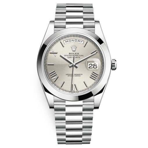 Rolex Day-Date 228206 Silver Quadrant Roman 40Mm Platinum Mens Watch