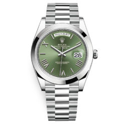 Rolex Day-Date 228206 Green Roman 40mm Platinum Mens Watch