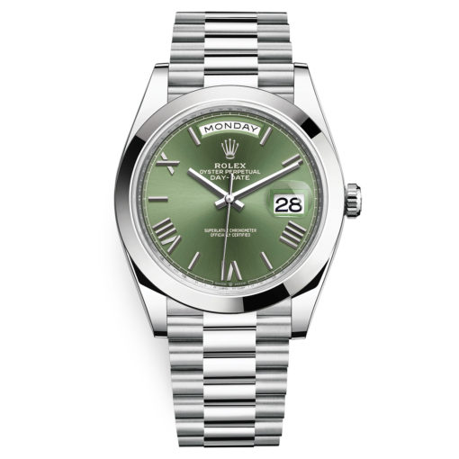 Rolex Day-Date 228206 Green Roman 40Mm Platinum Mens Watch