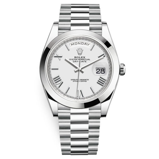 Rolex Day-Date 228206 White Roman 40Mm Platinum Mens Watch