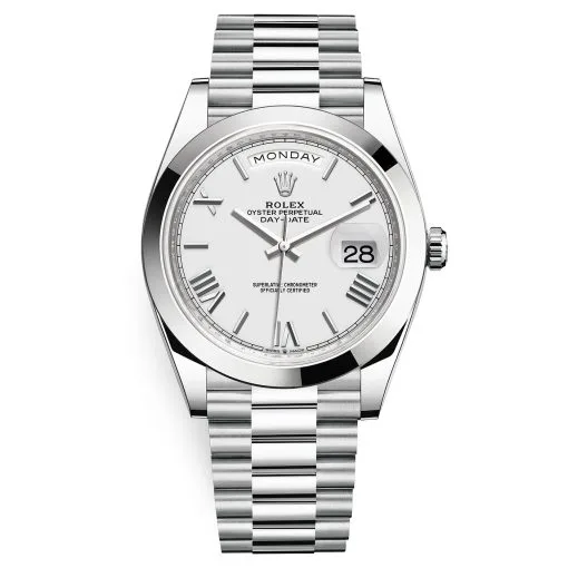 Rolex Day-Date 228206 White Roman 40Mm Platinum Mens Watch