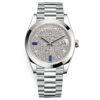 Rolex Day-Date 228206 Pave Baguette Sapphire 40Mm Platinum Mens Watch