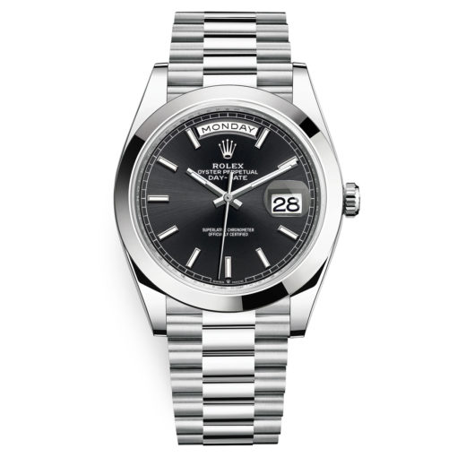 Rolex Day-Date 228206 Black Index 40Mm Platinum Mens Watch