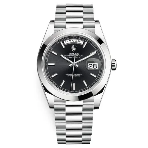 Rolex Day-Date 228206 Black Index 40Mm Platinum Mens Watch