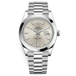 Rolex Day-Date 228206 Silver Index 40mm Platinum Mens Watch