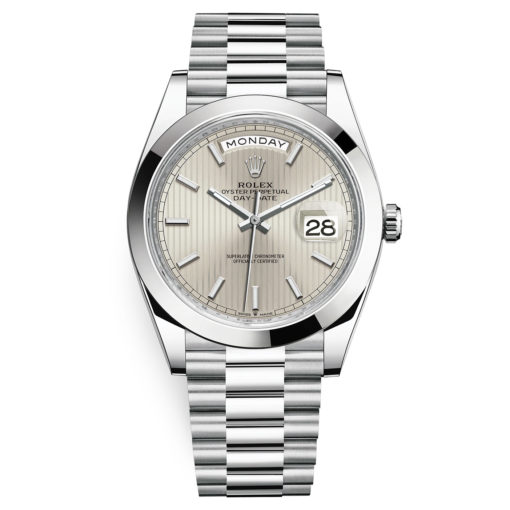 Rolex Day-Date 228206 Silver Index 40Mm Platinum Mens Watch