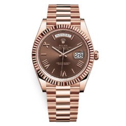 Rolex Day-Date 228235 Chocolate Roman 40mm Everose Gold Mens Watch