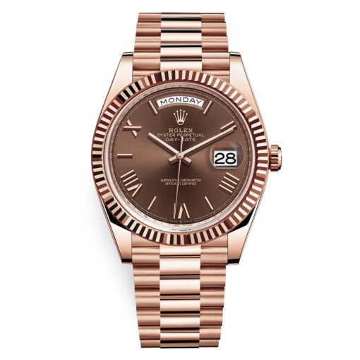 Rolex Day-Date 228235 Chocolate Roman 40Mm Everose Gold Mens Watch