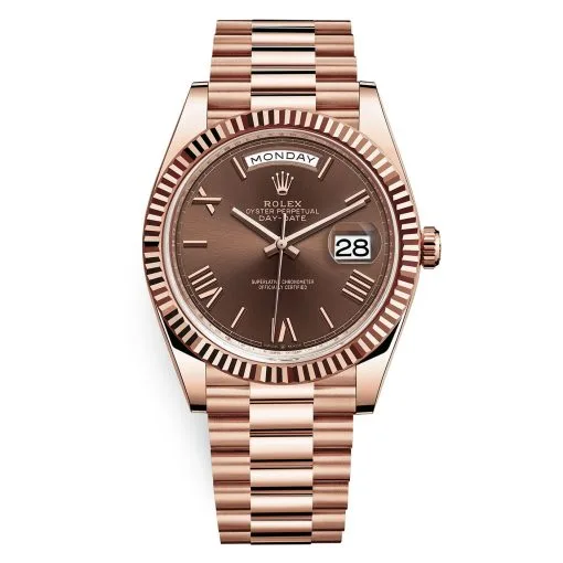 Rolex Day-Date 228235 Chocolate Roman 40Mm Everose Gold Mens Watch