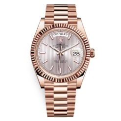 Rolex Day-Date 228235 Sundust Stripe 40mm Everose Gold Mens Watch