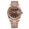 Rolex Day-Date 228235 Chocolate Diagonal Index 40Mm Everose Gold Mens Watch