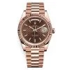 Rolex Day-Date 228235 Chocolate Diagonal Index 40Mm Everose Gold Mens Watch