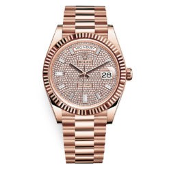 Rolex Day-Date 228235 Diamond-paved 40mm Everose Gold Mens Watch