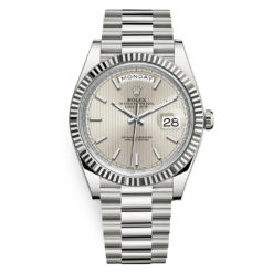 Rolex Day-Date 228239 Silver Stripe 40mm White Gold Men’s Watch