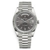 Rolex Day-Date 228239 Dark Rhodium Stripe Index 40Mm White Gold Mens Watch