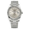 Rolex Day-Date 228239 Silver Baguette Dial 40Mm White Gold Mens Watch