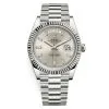Rolex Day-Date 228239 Silver Baguette Dial 40Mm White Gold Mens Watch