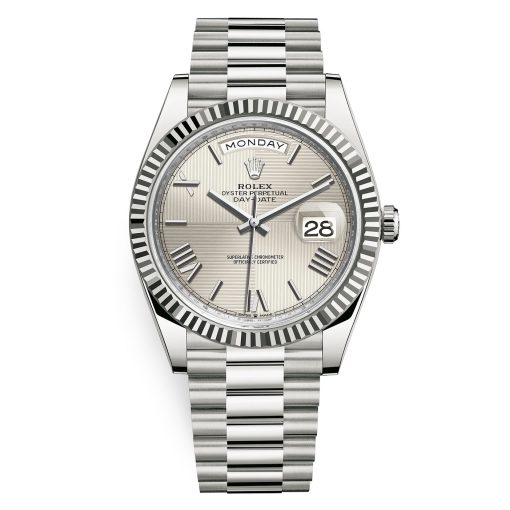 Rolex Day-Date 228239 Silver Quadrant Motif