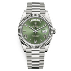 Rolex Day-Date 228239 Olive Green Roman 40mm White Gold Mens Watch