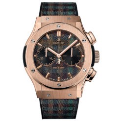 Hublot Classic Fusion Chronograph 45mm Mens Watch 521.OX.2705.NR.ITI17 Tartan King Gold