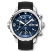 Iwc Aquatimer Chronograph Blue Dial Black Rubber Men’s Watch