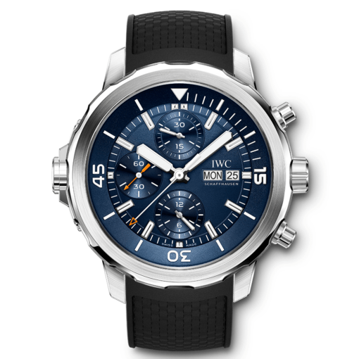 Iwc Aquatimer Chronograph Blue Dial Black Rubber Men’s Watch