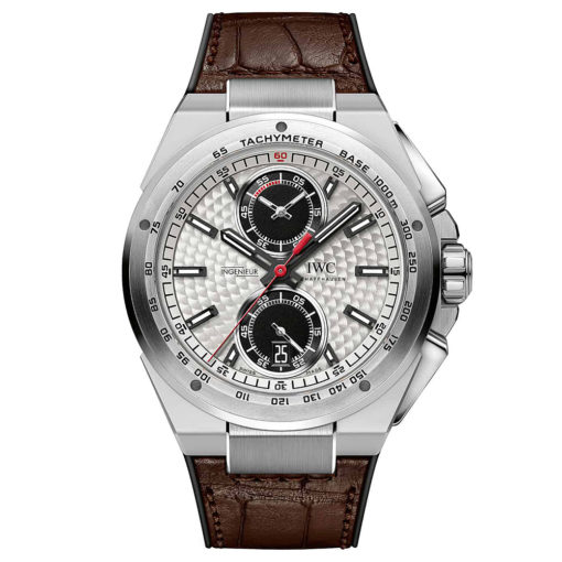 Iwc Ingenieur Silver Dial Leather Strap Automatic Chrono Watch