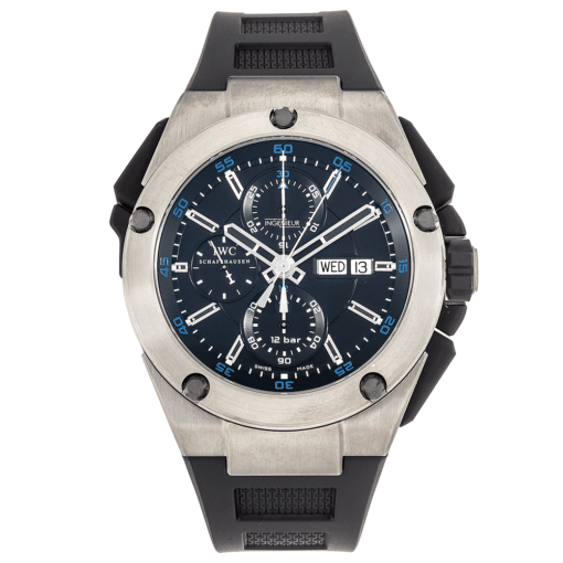 Iwc Ingenieur Chronograph Black Dial Black Rubber Watch Iw376501