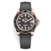 Rolex 268655 Yacht-Master Black Dial 18K Everose Gold Rubber Strap Automatic 37Mm Watch