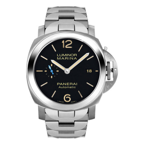 Panerai Pam00722 Luminor Ss On Bracelet Black Dial Watch