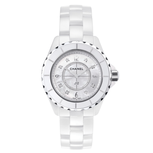 Chanelj12 White Ceramic Diamonds Quartz Ladies Watch H2422