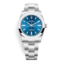 Rolex Oyster Perpetual 124200 Blue Index Dial 34mm Watch