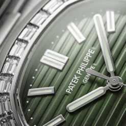 Patek Philippe 5711/1300A Nautilus Olive Green Dial Diamond Bezel Stainless Steel Watch