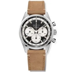 Zenith 03.3200.3600/21.C903 Chronomaster Original Steel Black Dial Strap 38mm