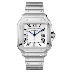 Cartier WSSA0018 Santos Silvered Opaline Dial Men's Watch