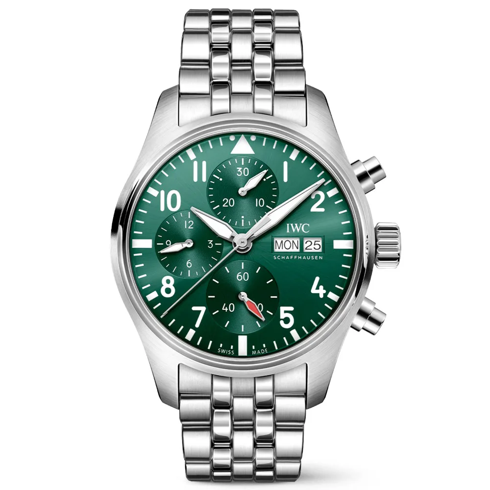 Iwc Pilot Iw388104 Chronograph 41 Automatic Green Dial Men'S Watch