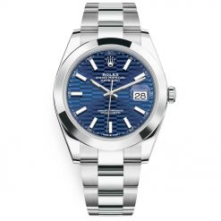 Rolex Datejust 126300 bright blue motif dial 41mm Oyster bracelet Stainless Steel Men's Watch