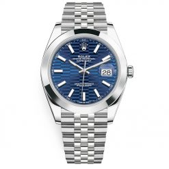 Rolex Datejust 126300 Bright Blue Motif Dial 41mm Jubilee bracelet