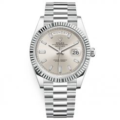 Rolex Day-Date 228236 Silver Diamond Dial