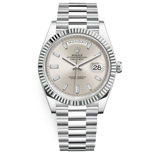 Rolex Day-Date 228236 Silver Diamond Dial