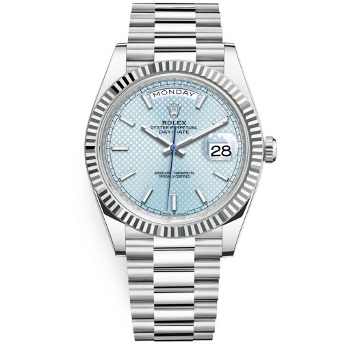 Rolex Day-Date 228236 Blue Diagonal-Motif Dial