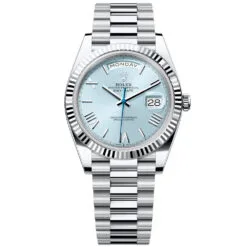 Rolex Day-Date 228236-0012 Ice Blue Roman Dial 40mm Platinum Men's Watch