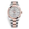 Rolex Datejust 126201 Silver Fluted Oyster 36Mm Stainless Steel And Rose Gold Watch