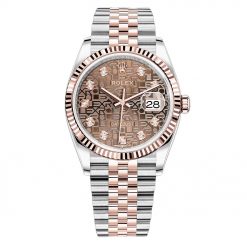 Rolex Datejust 126231 Jubilee Chocolate Diamond Jubilee 36mm Stainless Steel and Rose Gold Ladies Watch