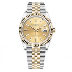 Rolex Datejust 126233 Champagne Index Jubilee 36mm Steel and Yellow Gold Watch