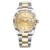 Rolex Datejust 126233 Champagne Index Oyster 36Mm Steel And Yellow Gold Watch