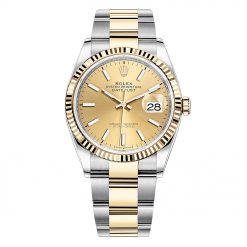 Rolex Datejust 126233 Champagne Index Oyster 36mm Steel and Yellow Gold Watch